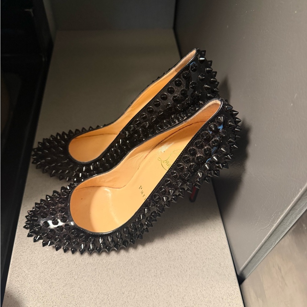 Christian Louboutin Black Spiked Heels